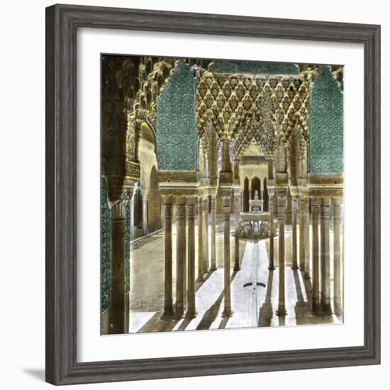 Granada (Spain), the Alhambra, the Court of the Lions Seen from the Hall of Escutcheons-Leon, Levy et Fils-Framed Photographic Print