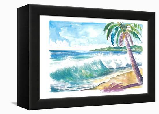 Grand Anse Beach Swell Grenada Caribbean Island-M. Bleichner-Framed Stretched Canvas