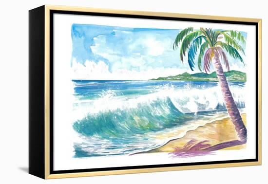 Grand Anse Beach Swell Grenada Caribbean Island-M. Bleichner-Framed Stretched Canvas