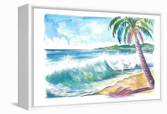 Grand Anse Beach Swell Grenada Caribbean Island-M. Bleichner-Framed Stretched Canvas