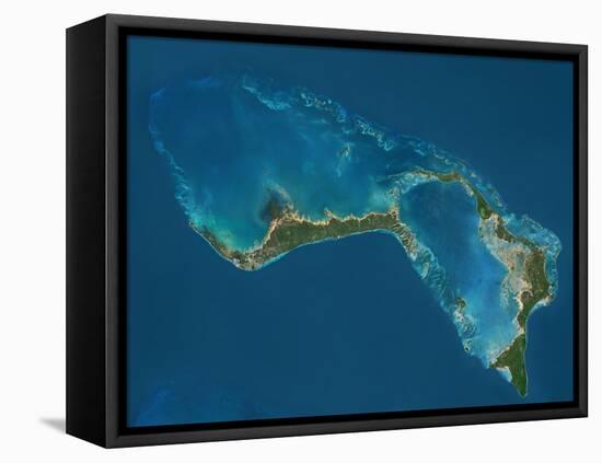 Grand Bahama and Abaco Islands, Bahamas, Satellite Image-null-Framed Premier Image Canvas