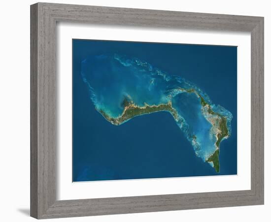 Grand Bahama and Abaco Islands, Bahamas, Satellite Image-null-Framed Photographic Print