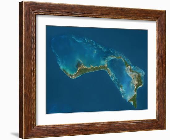 Grand Bahama and Abaco Islands, Bahamas, Satellite Image-null-Framed Photographic Print