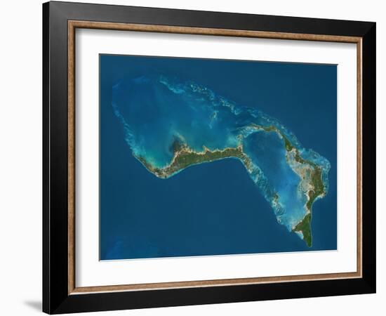 Grand Bahama and Abaco Islands, Bahamas, Satellite Image-null-Framed Photographic Print