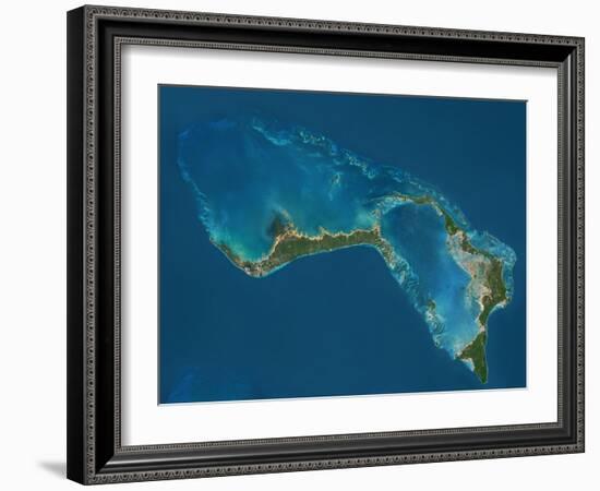 Grand Bahama and Abaco Islands, Bahamas, Satellite Image-null-Framed Photographic Print