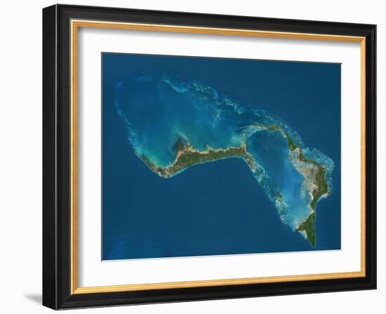 Grand Bahama and Abaco Islands, Bahamas, Satellite Image-null-Framed Photographic Print