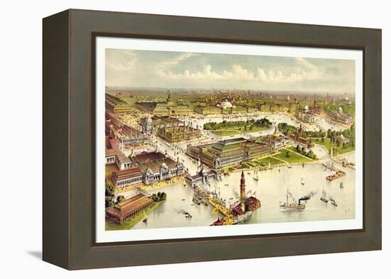 Grand Birds Eye View of the Grounds and Buildings of the Great Columbian Exposition at Chicago-Currier & Ives-Framed Premier Image Canvas