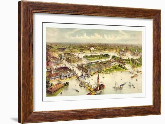 Grand Birds Eye View of the Grounds and Buildings of the Great Columbian Exposition at Chicago-Currier & Ives-Framed Giclee Print