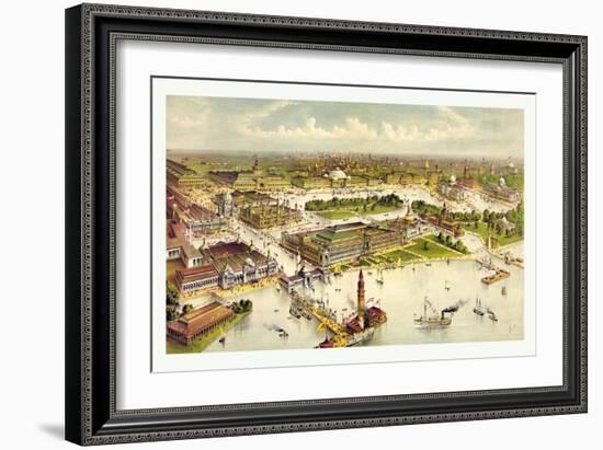 Grand Birds Eye View of the Grounds and Buildings of the Great Columbian Exposition at Chicago-Currier & Ives-Framed Giclee Print