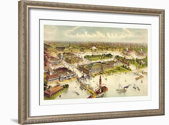 Grand Birds Eye View of the Grounds and Buildings of the Great Columbian Exposition at Chicago-Currier & Ives-Framed Giclee Print