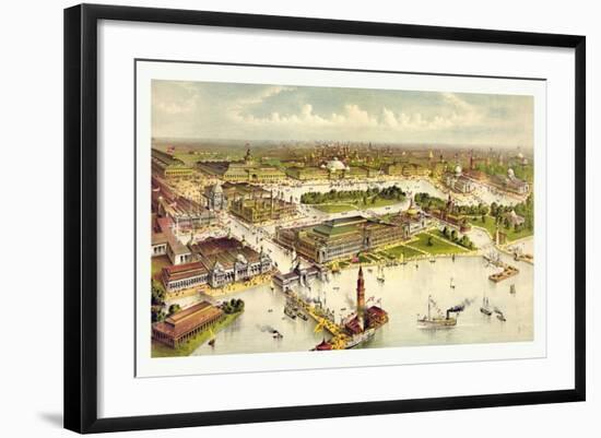 Grand Birds Eye View of the Grounds and Buildings of the Great Columbian Exposition at Chicago-Currier & Ives-Framed Giclee Print