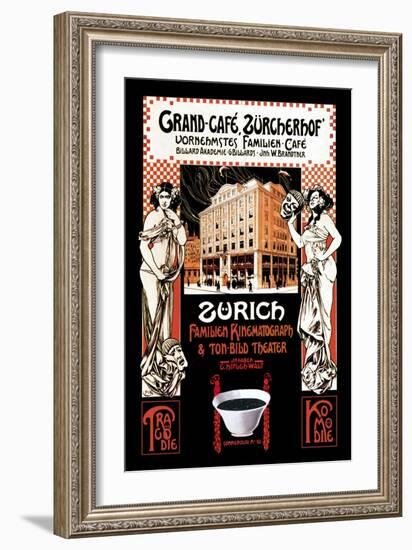 Grand-Cafe, Zurcherhof: Distinguished Family Cafe and Theater-null-Framed Art Print