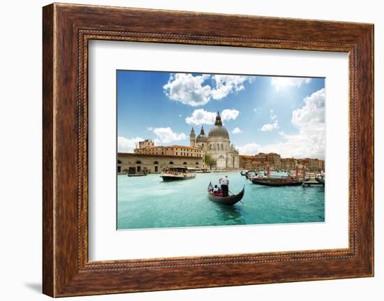 Grand Canal And Basilica Santa Maria Della Salute, Venice, Italy And Sunny Day-Iakov Kalinin-Framed Photographic Print