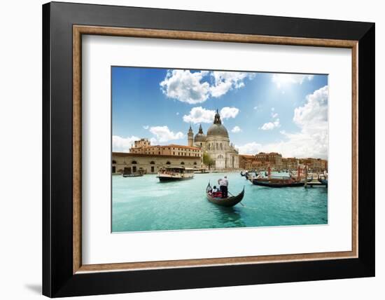 Grand Canal And Basilica Santa Maria Della Salute, Venice, Italy And Sunny Day-Iakov Kalinin-Framed Photographic Print