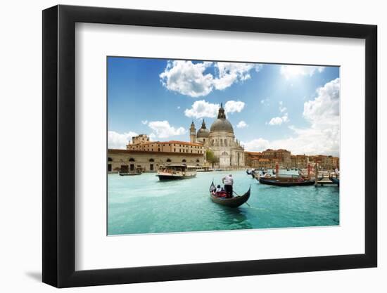 Grand Canal And Basilica Santa Maria Della Salute, Venice, Italy And Sunny Day-Iakov Kalinin-Framed Photographic Print