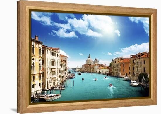 Grand Canal and Basilica Santa Maria Della Salute, Venice, Italy-Iakov Kalinin-Framed Premier Image Canvas