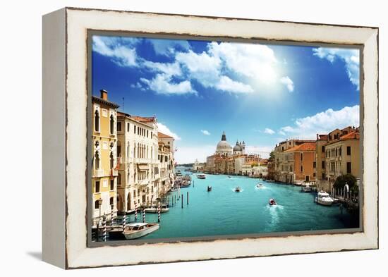 Grand Canal and Basilica Santa Maria Della Salute, Venice, Italy-Iakov Kalinin-Framed Premier Image Canvas