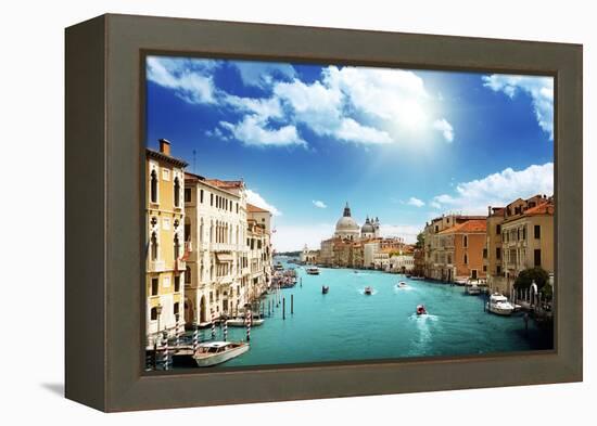 Grand Canal and Basilica Santa Maria Della Salute, Venice, Italy-Iakov Kalinin-Framed Premier Image Canvas