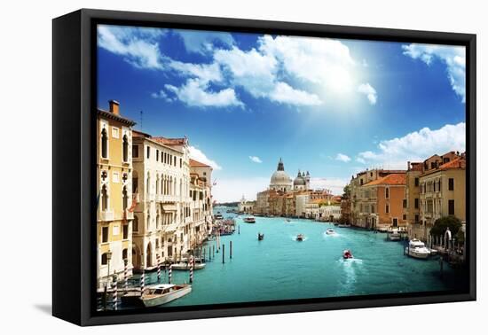 Grand Canal and Basilica Santa Maria Della Salute, Venice, Italy-Iakov Kalinin-Framed Premier Image Canvas