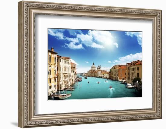 Grand Canal and Basilica Santa Maria Della Salute, Venice, Italy-Iakov Kalinin-Framed Photographic Print