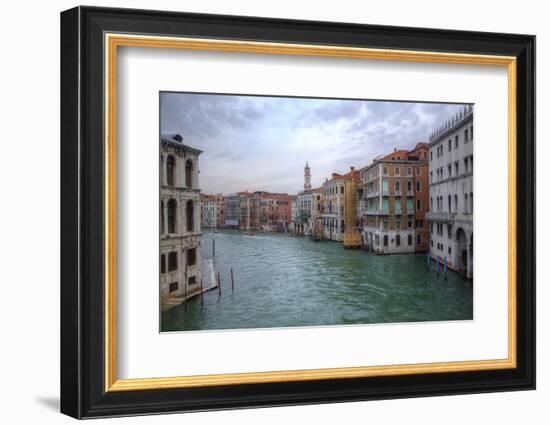 Grand Canal and Bell Tower from Rialto Bridge, Venice, Italy-Darrell Gulin-Framed Photographic Print