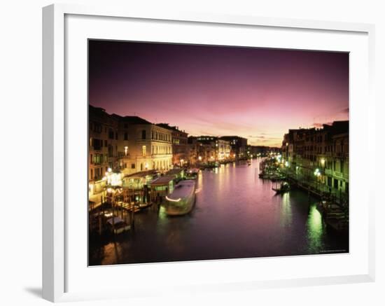 Grand Canal at Dusk, Venice, Unesco World Heritage Site, Veneto, Italy, Europe-Sergio Pitamitz-Framed Photographic Print