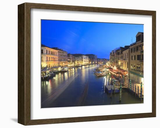 Grand Canal at Dusk, Venice, UNESCO World Heritage Site, Veneto, Italy, Europe-Amanda Hall-Framed Photographic Print