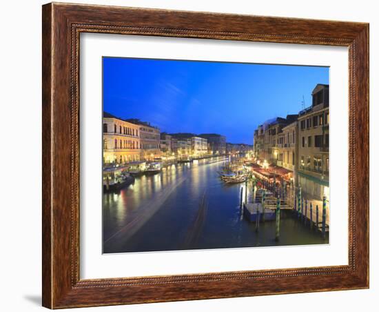 Grand Canal at Dusk, Venice, UNESCO World Heritage Site, Veneto, Italy, Europe-Amanda Hall-Framed Photographic Print