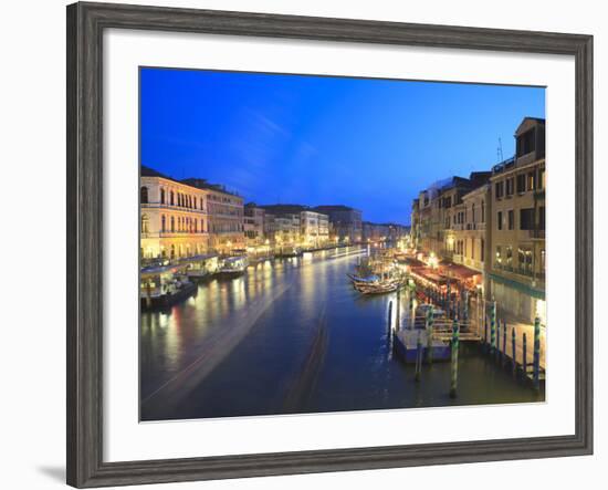 Grand Canal at Dusk, Venice, UNESCO World Heritage Site, Veneto, Italy, Europe-Amanda Hall-Framed Photographic Print