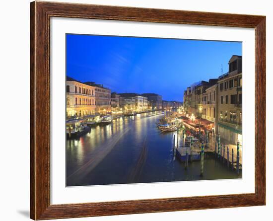 Grand Canal at Dusk, Venice, UNESCO World Heritage Site, Veneto, Italy, Europe-Amanda Hall-Framed Photographic Print