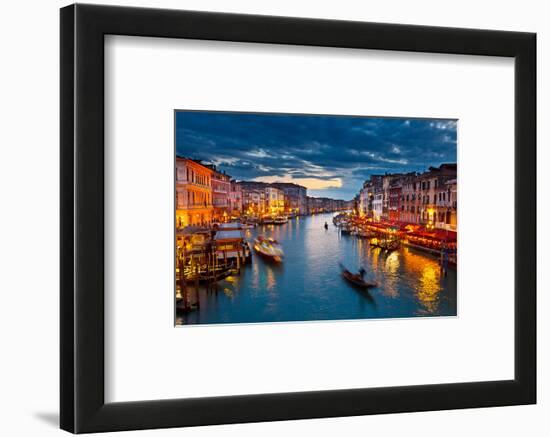 Grand Canal At Night, Venice-null-Framed Art Print