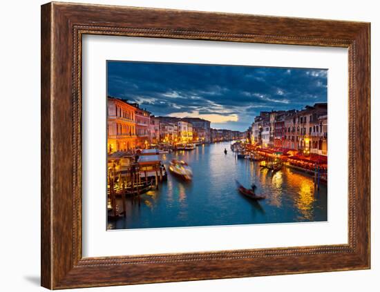 Grand Canal At Night, Venice-null-Framed Art Print