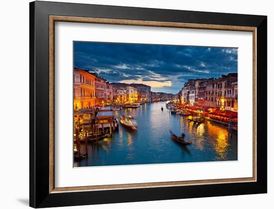 Grand Canal At Night, Venice-null-Framed Art Print