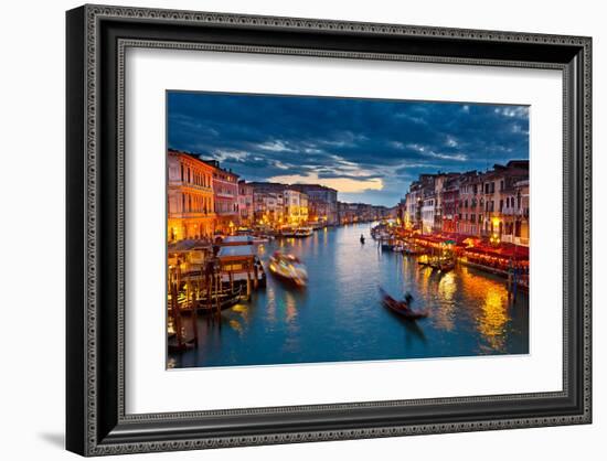 Grand Canal At Night, Venice-null-Framed Art Print