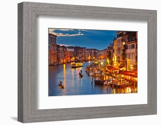 Grand Canal at Night, Venice-sborisov-Framed Photographic Print