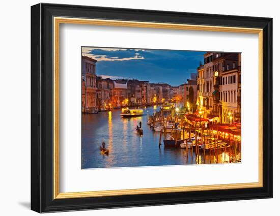 Grand Canal at Night, Venice-sborisov-Framed Photographic Print