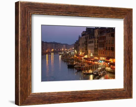 Grand Canal at Night, Venice.-topdeq-Framed Photographic Print