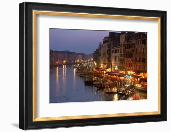 Grand Canal at Night, Venice.-topdeq-Framed Photographic Print