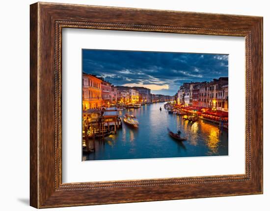 Grand Canal at Night, Venice-sborisov-Framed Photographic Print