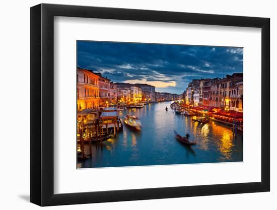 Grand Canal at Night, Venice-sborisov-Framed Photographic Print