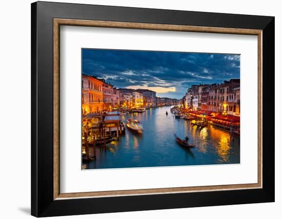 Grand Canal at Night, Venice-sborisov-Framed Photographic Print