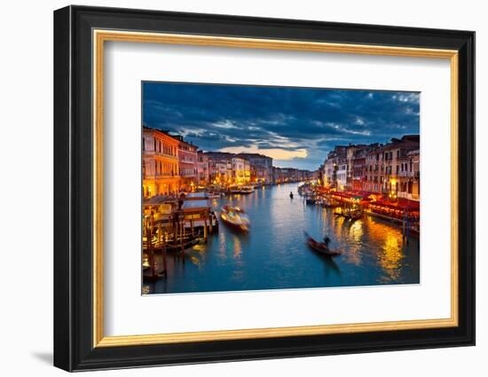 Grand Canal at Night, Venice-sborisov-Framed Photographic Print