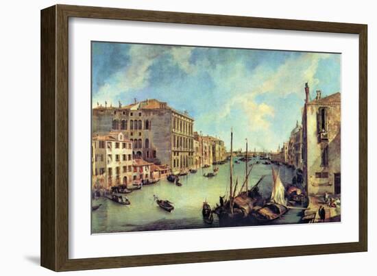 Grand Canal at San Vio-Canaletto-Framed Art Print