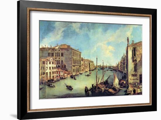 Grand Canal at San Vio-Canaletto-Framed Art Print