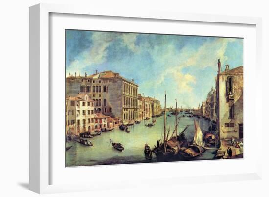 Grand Canal at San Vio-Canaletto-Framed Art Print