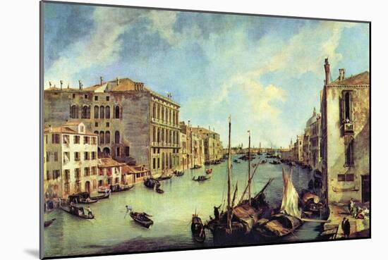 Grand Canal At San Vio-Canaletto-Mounted Art Print