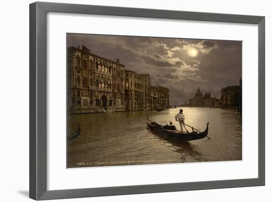 Grand Canal by Moonlight, Venice, Italy, C.1890-C.1900-null-Framed Giclee Print