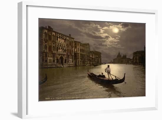 Grand Canal by Moonlight, Venice, Italy, C.1890-C.1900-null-Framed Giclee Print