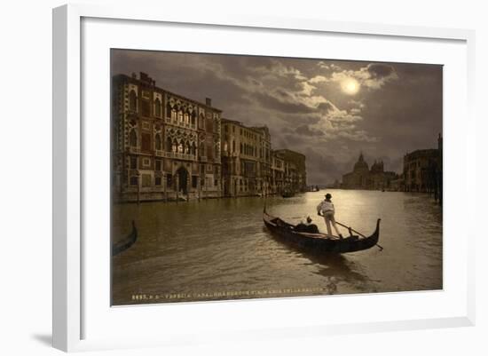 Grand Canal by Moonlight, Venice, Italy, C.1890-C.1900-null-Framed Giclee Print