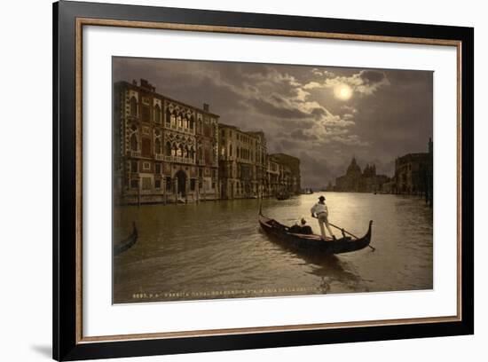 Grand Canal by Moonlight, Venice, Italy, C.1890-C.1900-null-Framed Giclee Print